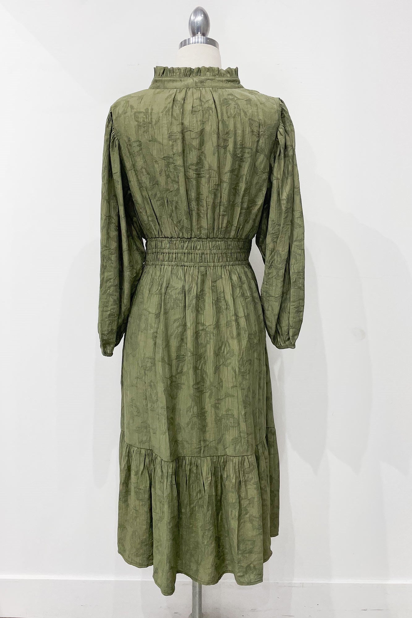Grace Jacquard Midi Dress, Olive