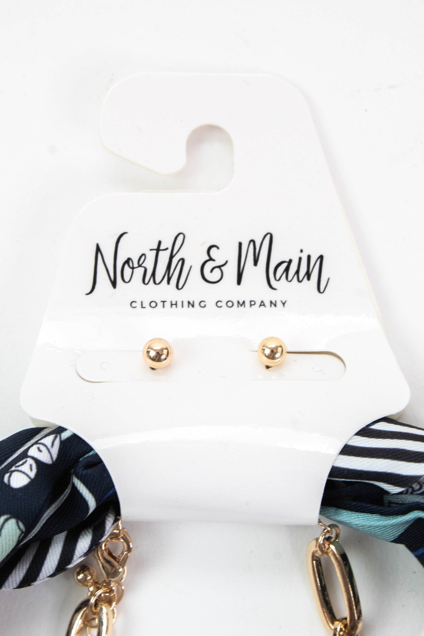 Kaitlyn Knotted Scarf Layered Necklace, Navy