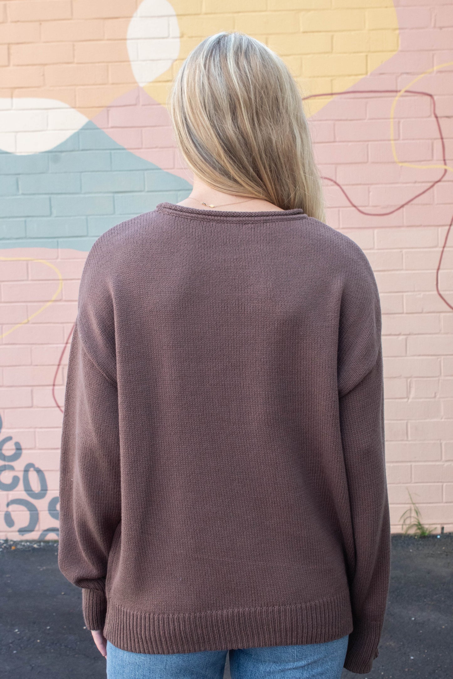 Josie Oversized Roll Neck Sweater, Chestnut