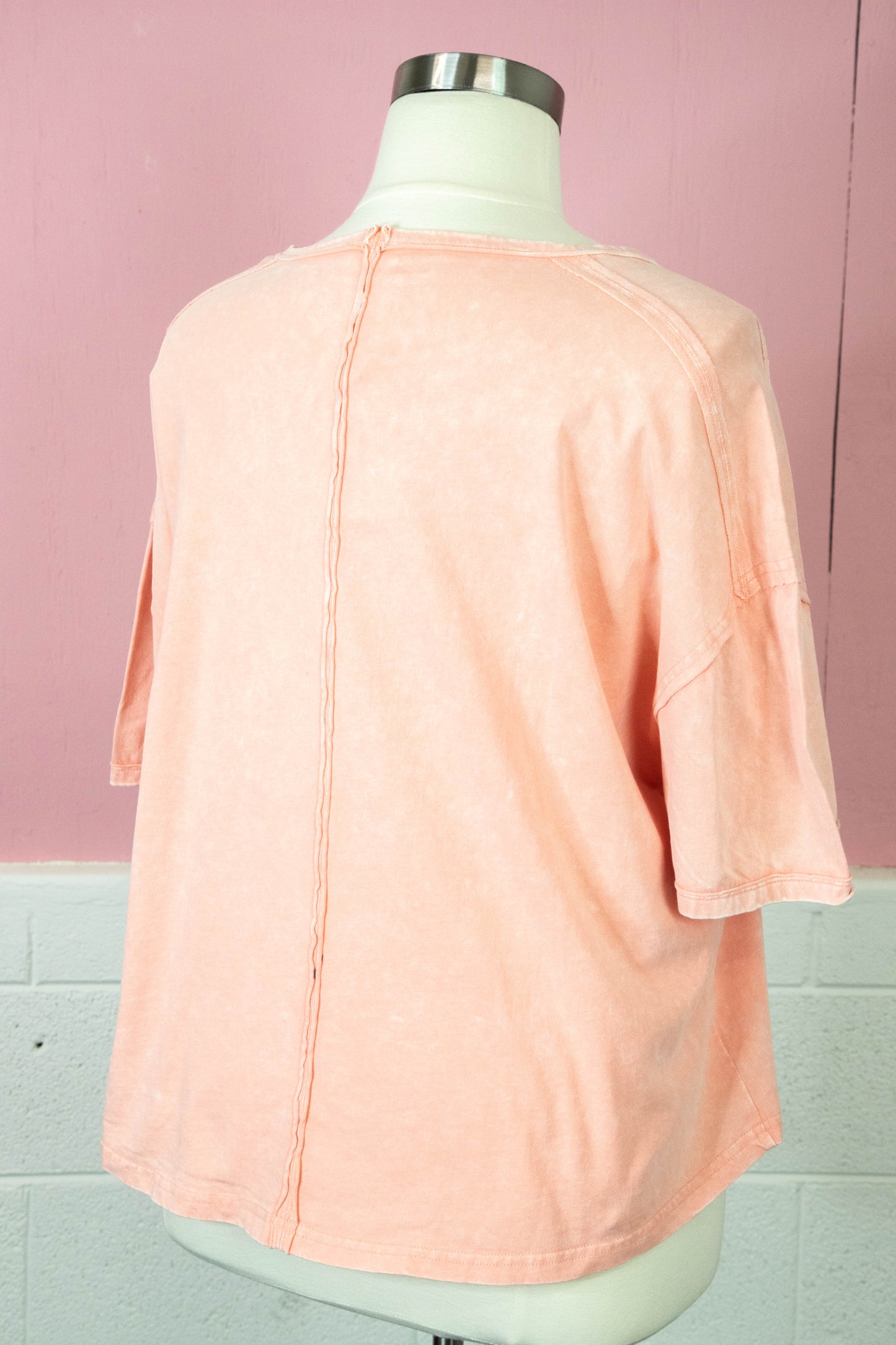 Ontario Oversized Tee, Peach | Extended Sizes