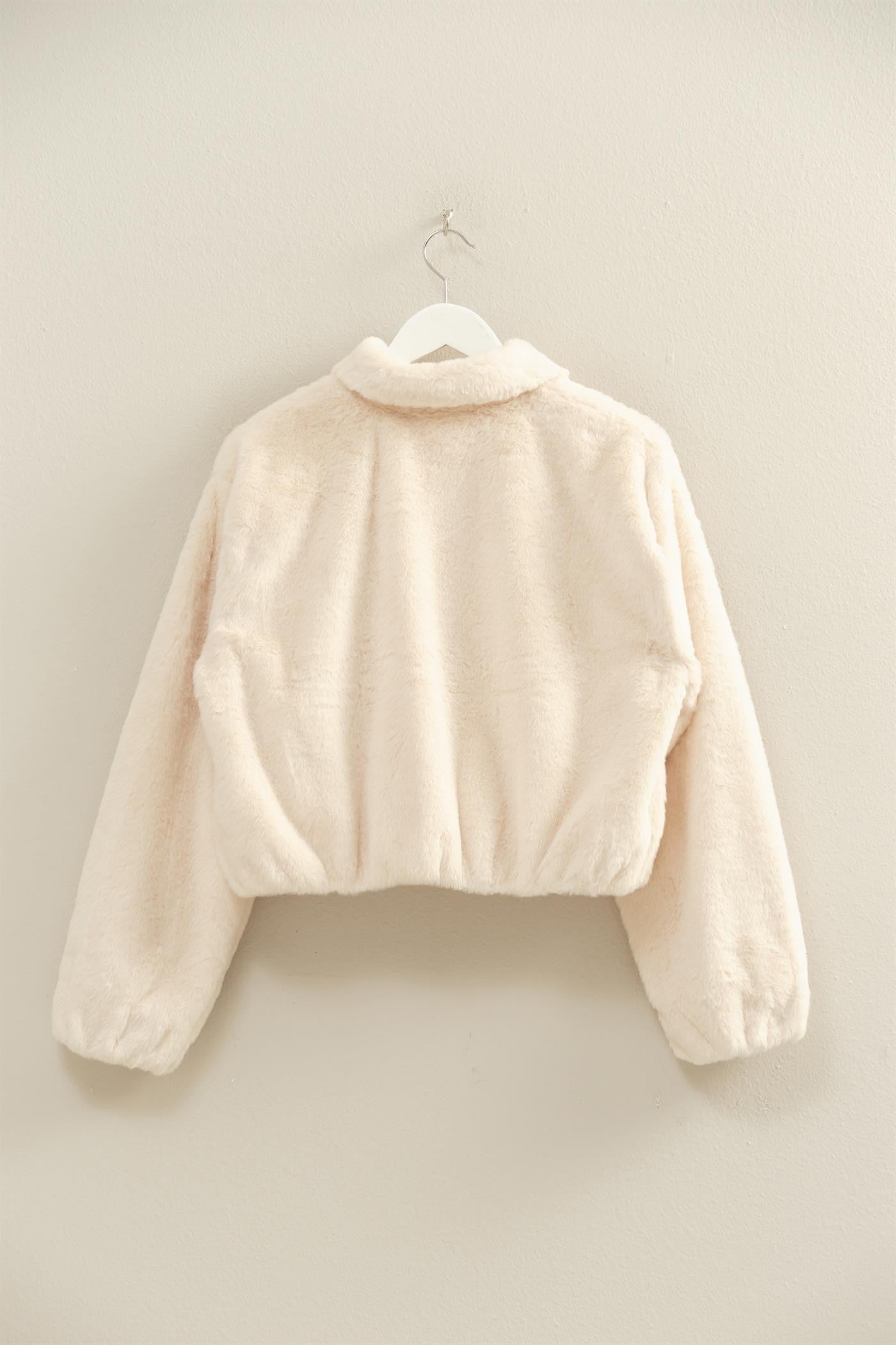  Irene Faux Fur Jacket, Cream