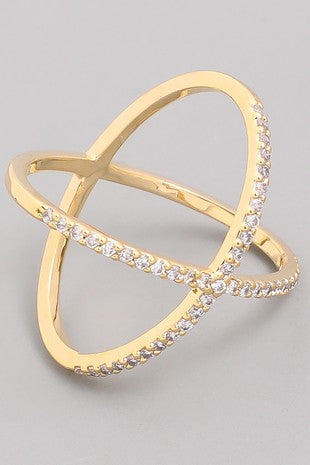  Cassia Criss Cross Ring, Gold