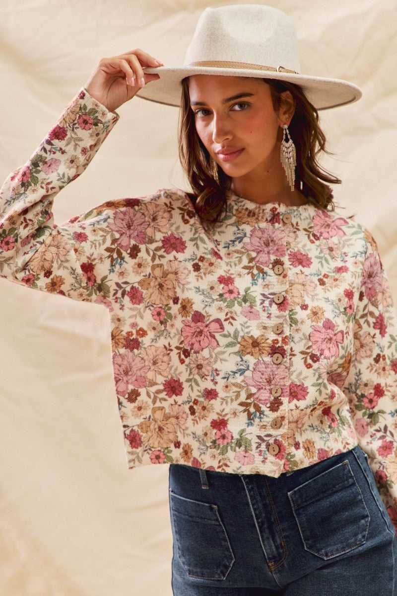  Masie Sweater Cardigan, Clay Rose