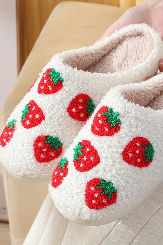  Strawberry Soft Plush Slippers