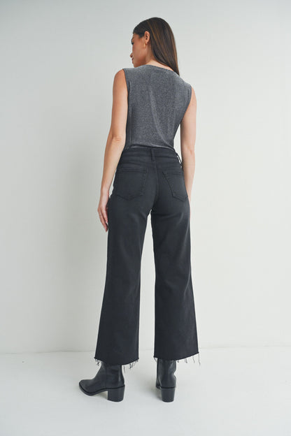  Sierra Almost Crop Jeans, Washed Black