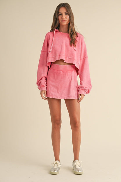  Blaire Mineral Wash Pullover Hoodie, Pink