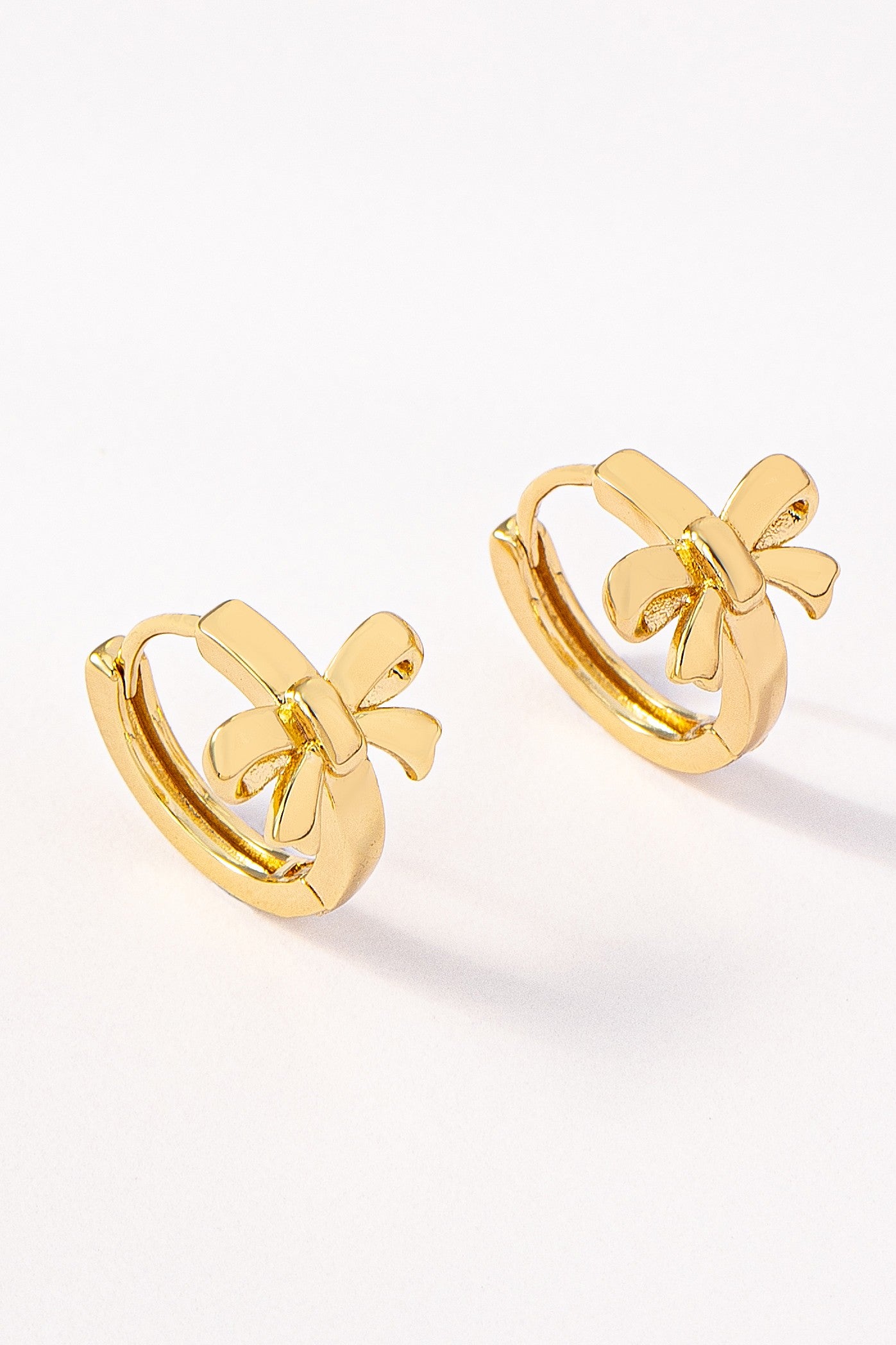  Charlotte Bow Huggie Hoop Earring, Gold