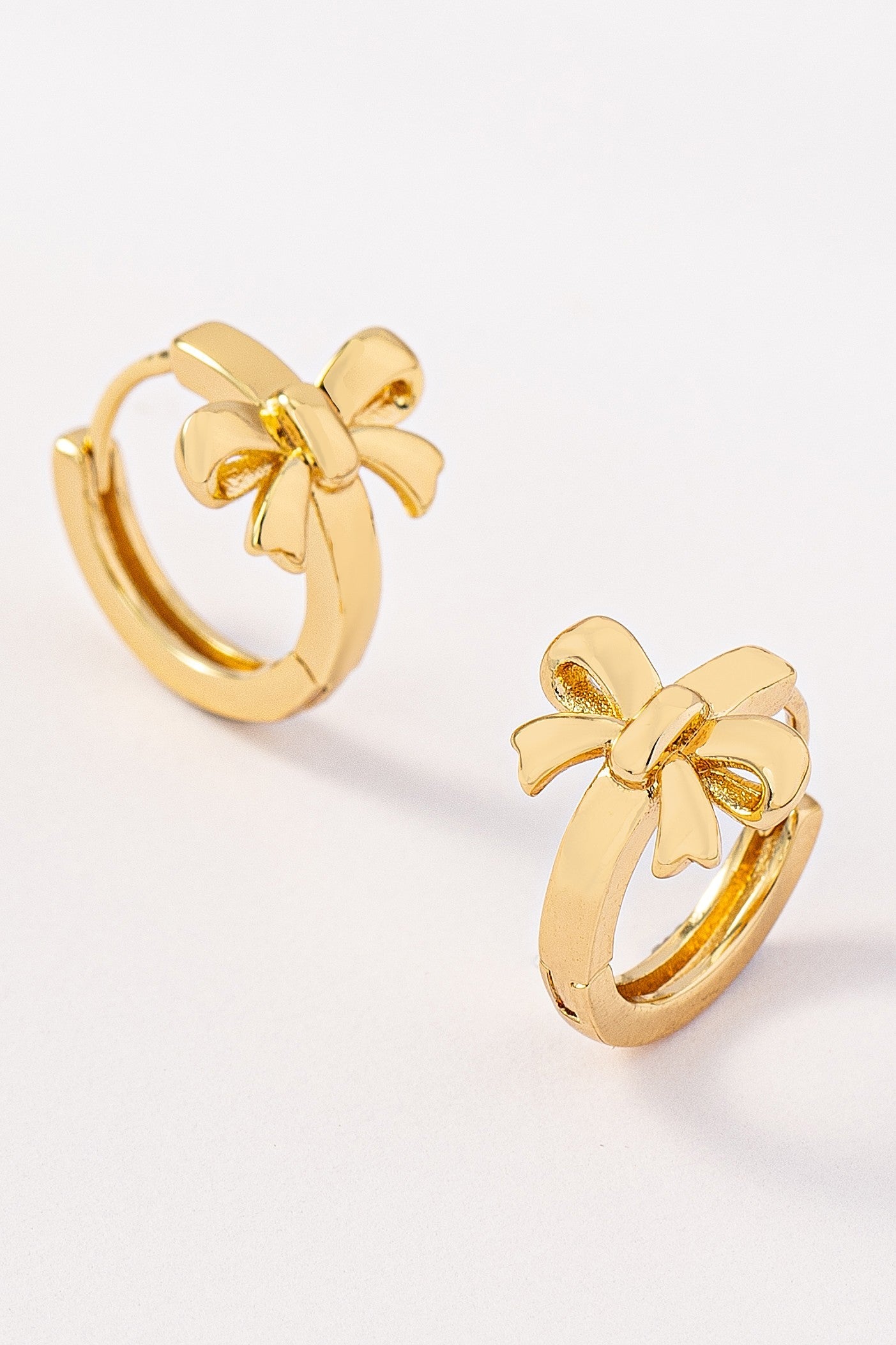  Charlotte Bow Huggie Hoop Earring, Gold