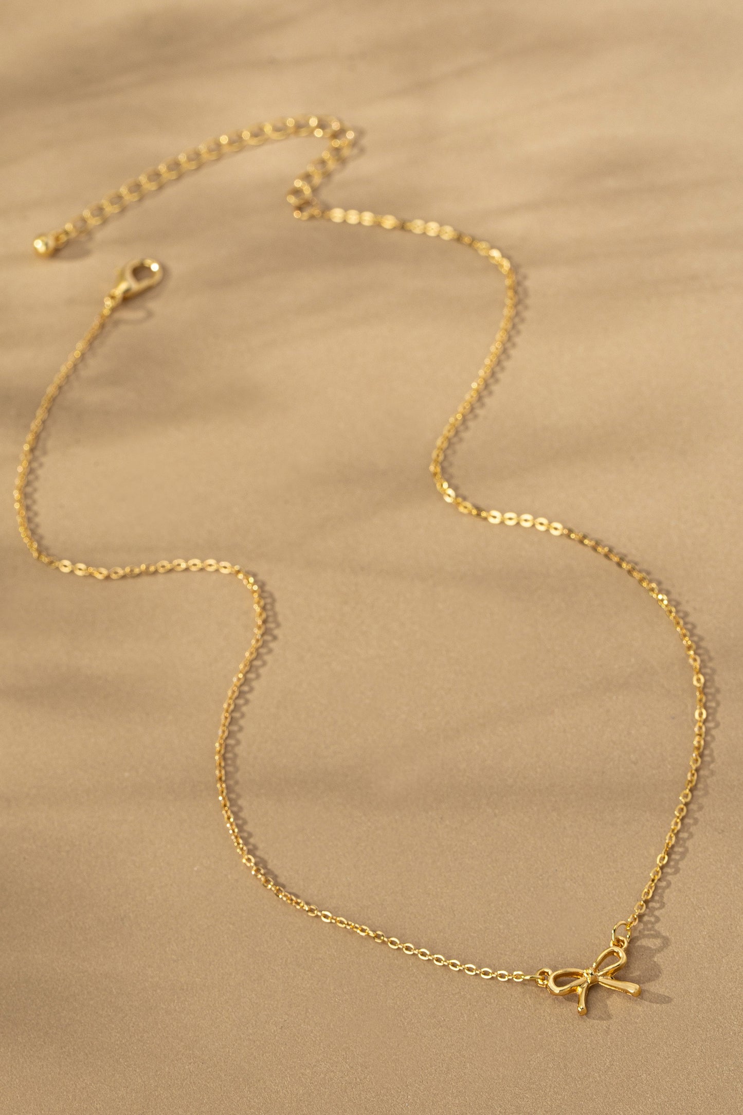  Almera Delicate Bow Pendant Necklace, Gold