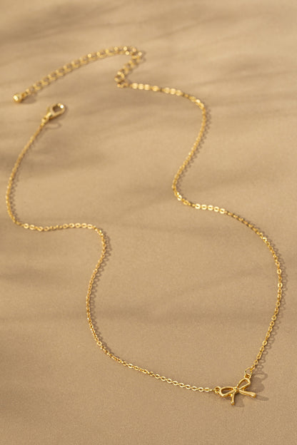  Almera Delicate Bow Pendant Necklace, Gold