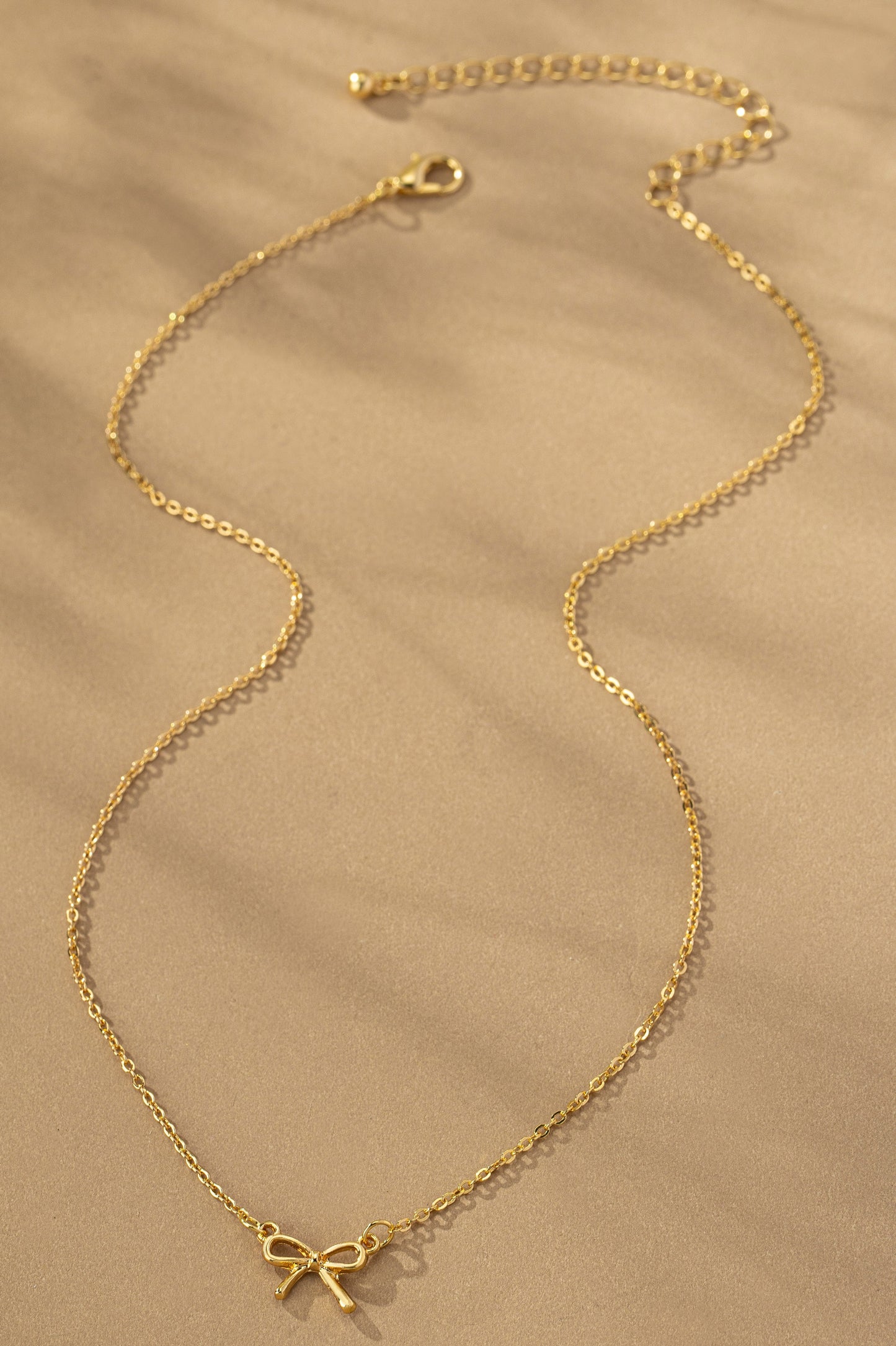  Almera Delicate Bow Pendant Necklace, Gold