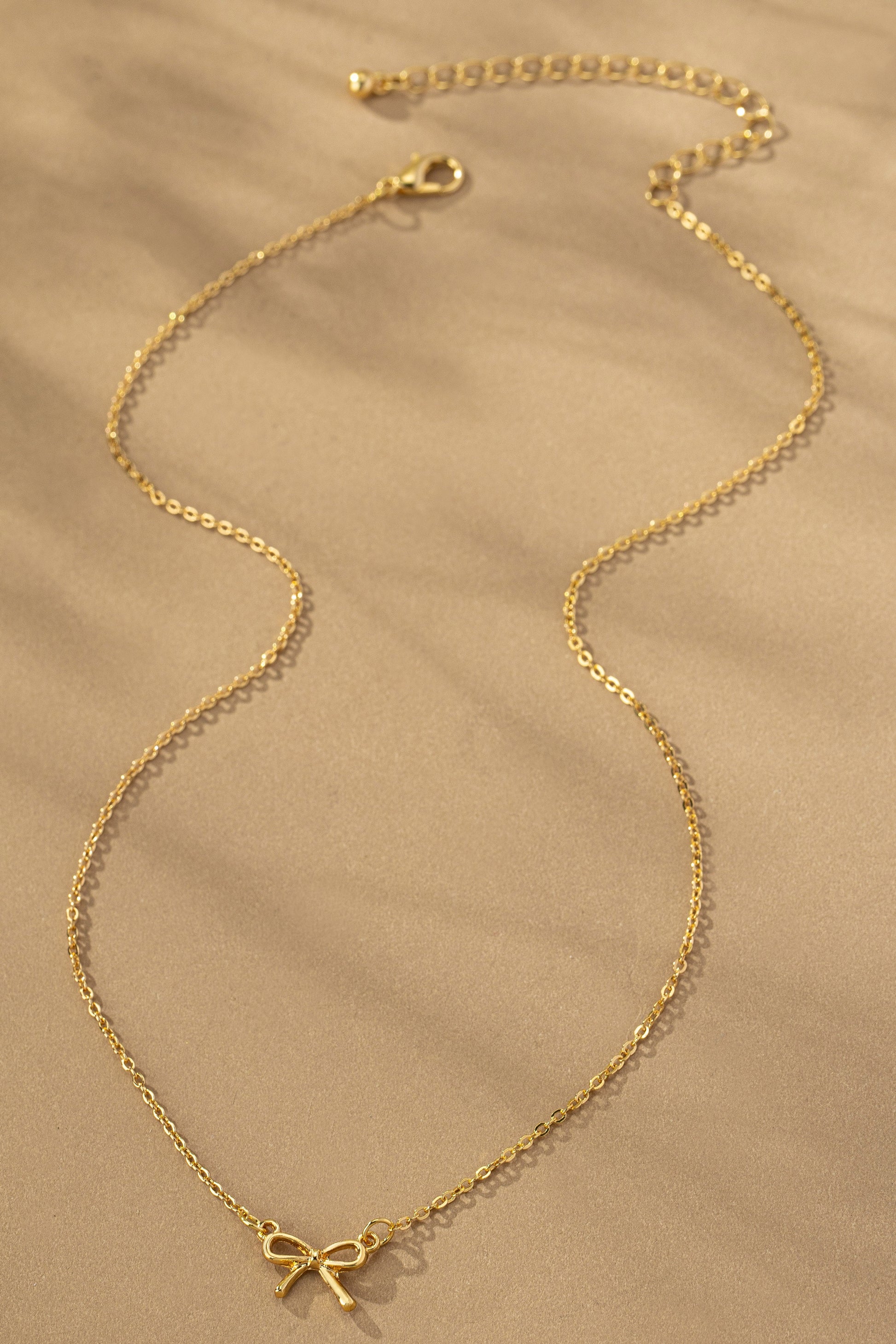  Almera Delicate Bow Pendant Necklace, Gold