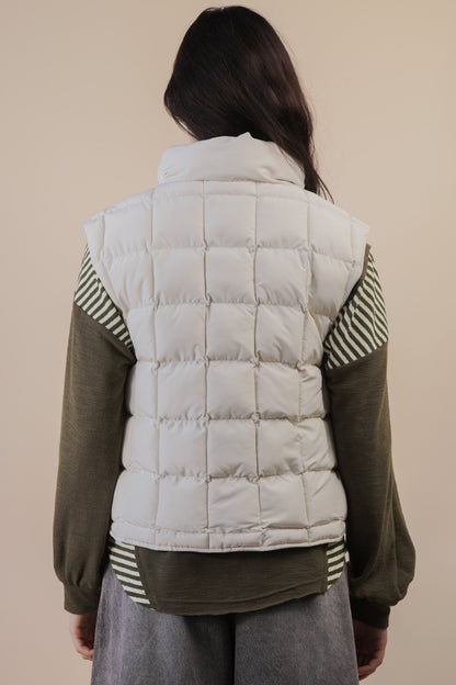  Natasha Puffer Vest, Ecru