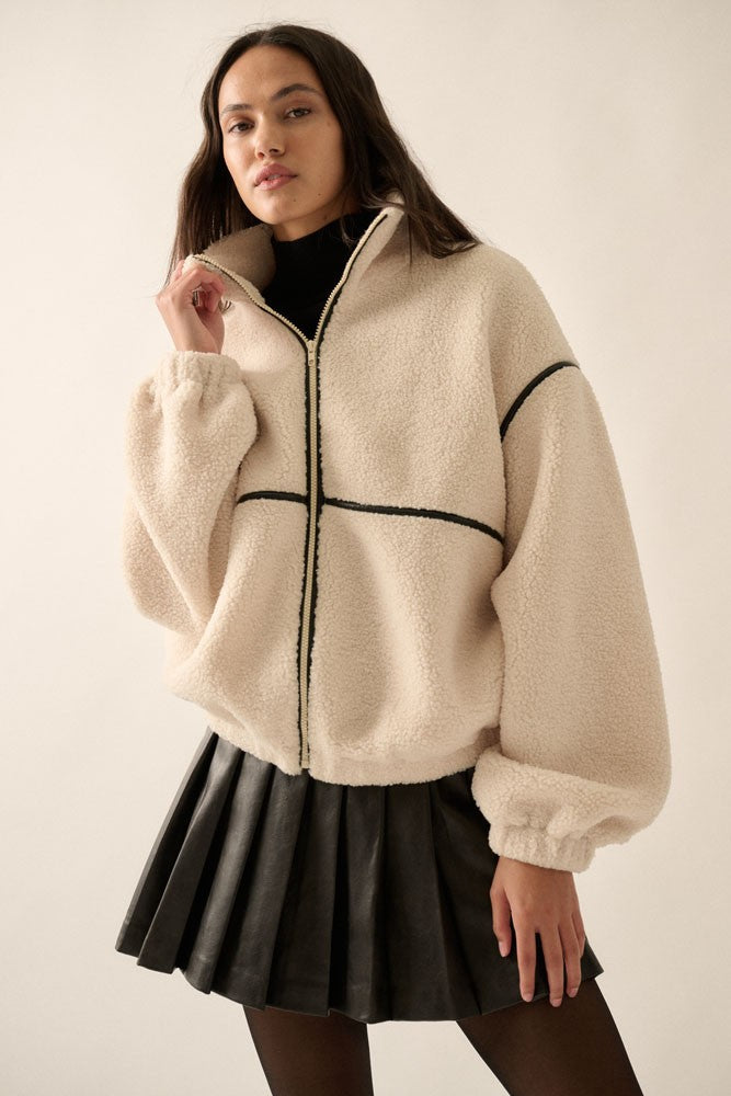  Hannah Sherpa Jacket, Cream