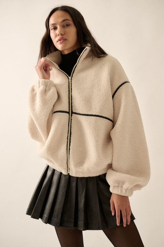  Hannah Sherpa Jacket, Cream