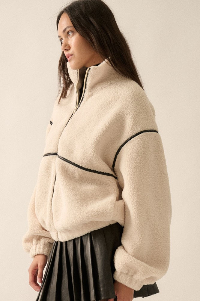  Hannah Sherpa Jacket, Cream