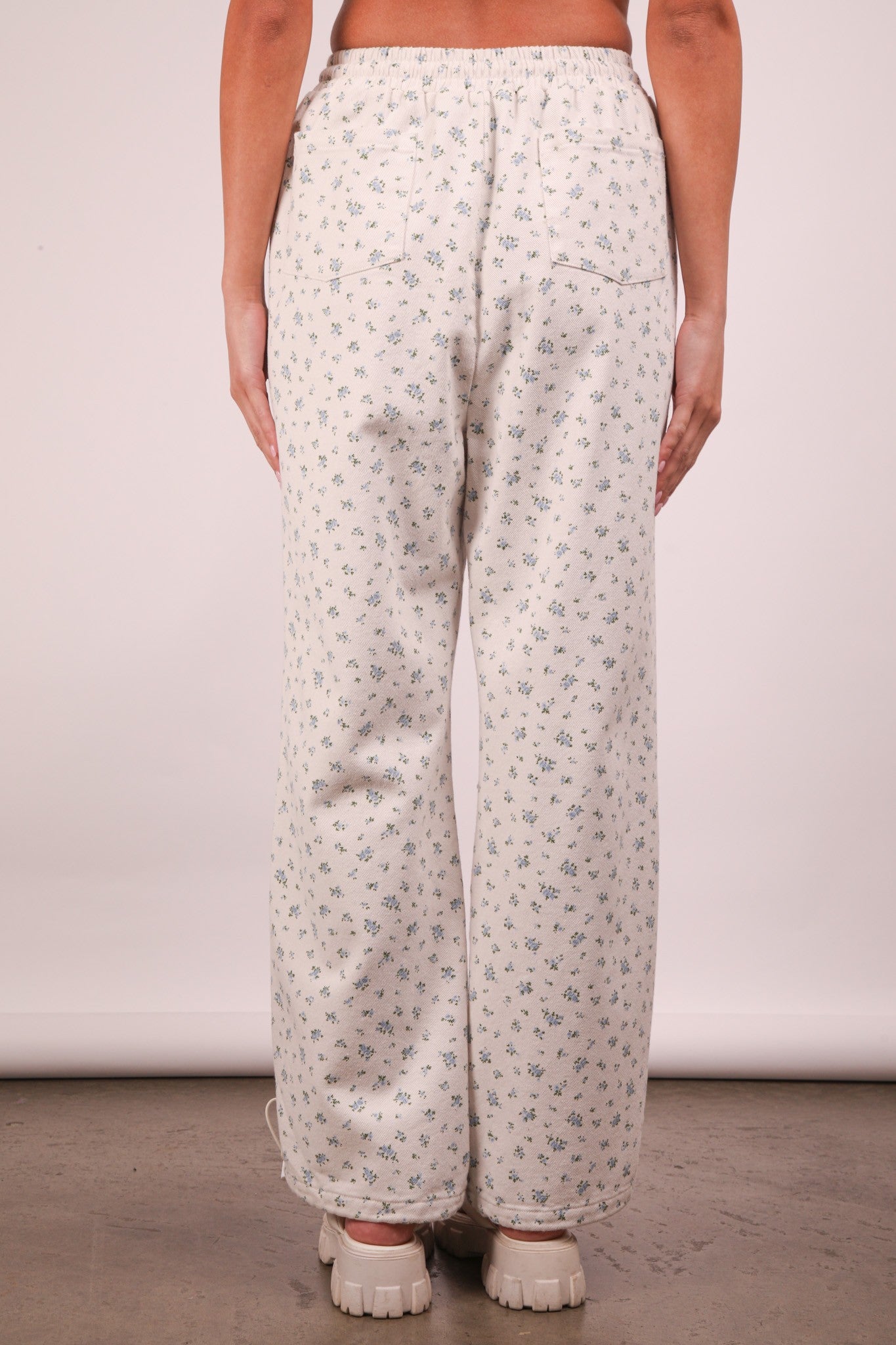  Dakota Floral Cotton Parachute Pants, White
