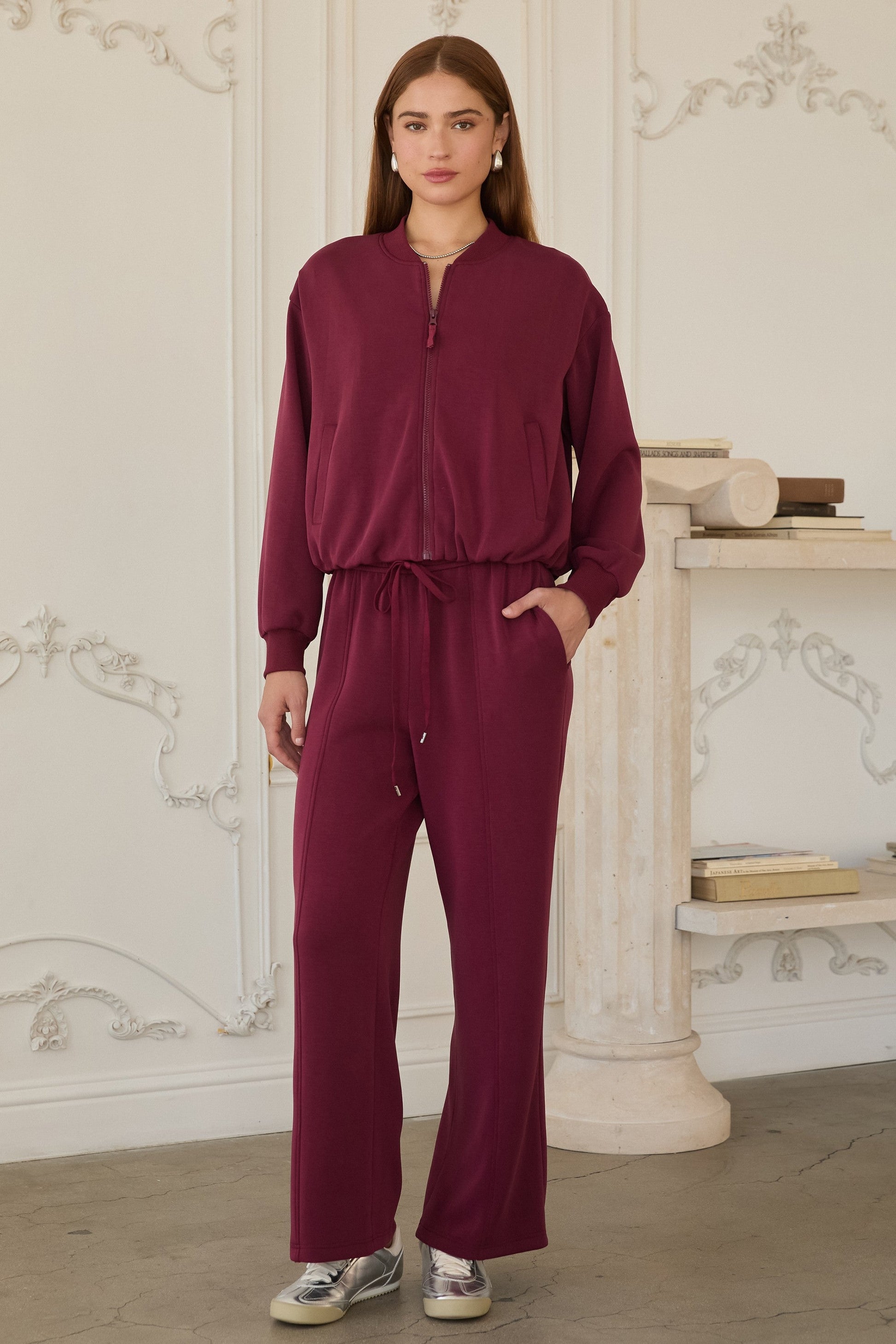  Mariella Brushed Modal Pull On Pants, Rosewood