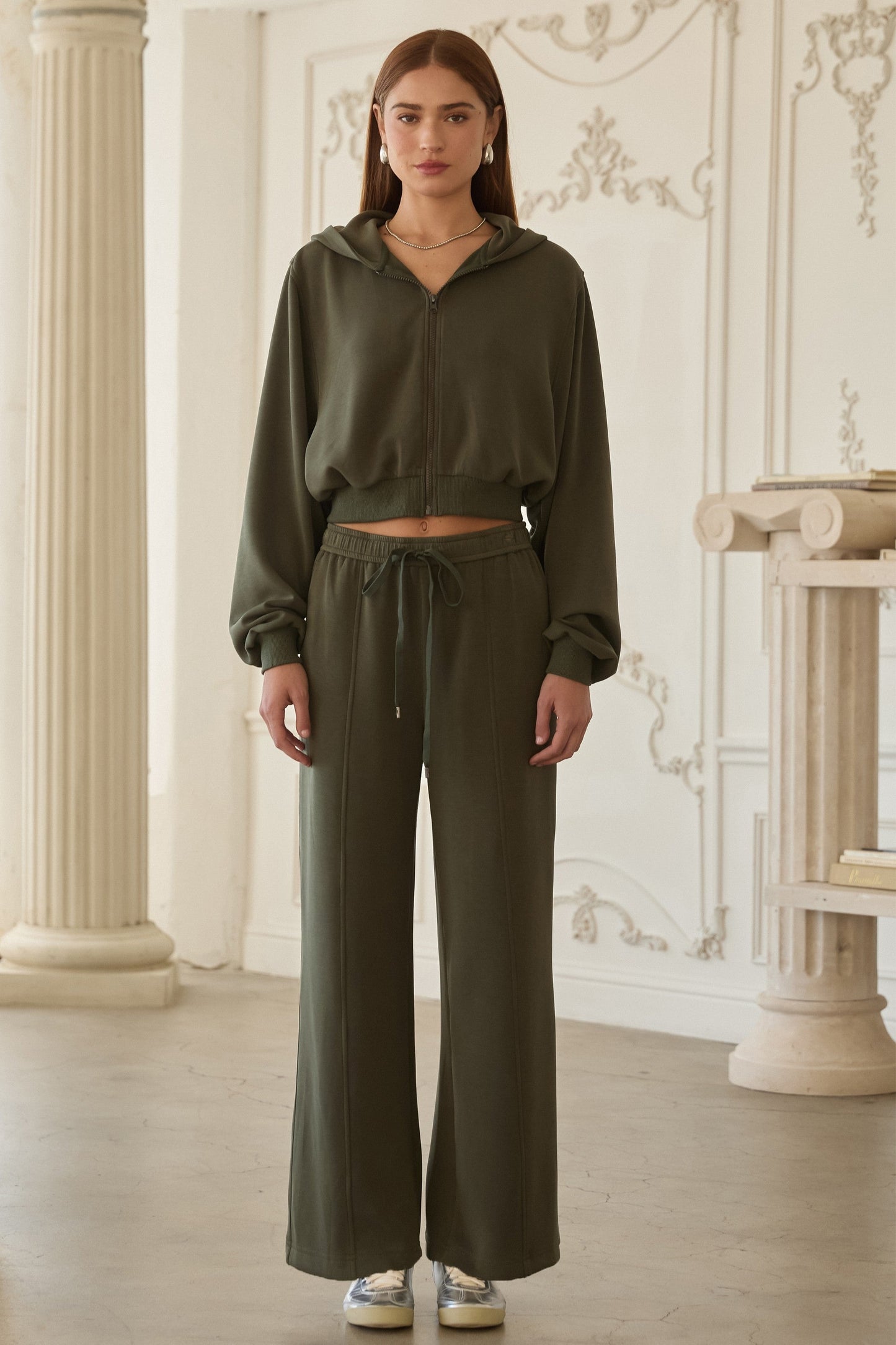  Mariella Brushed Modal Pull On Pants, Dark Olive