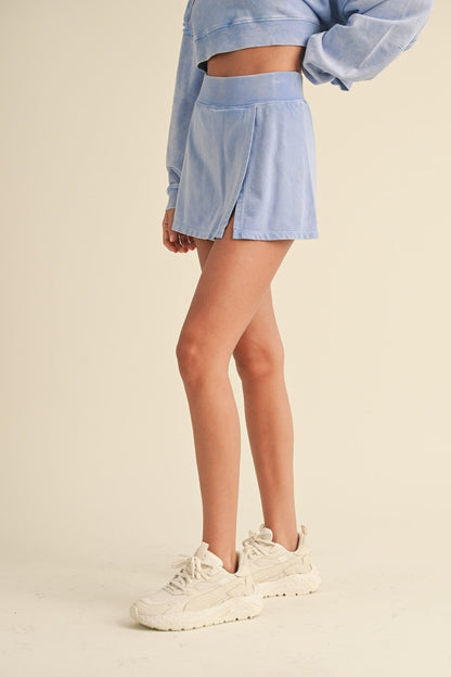  Liliana Mineral Wash A-Line Skort, Lavender-Blue