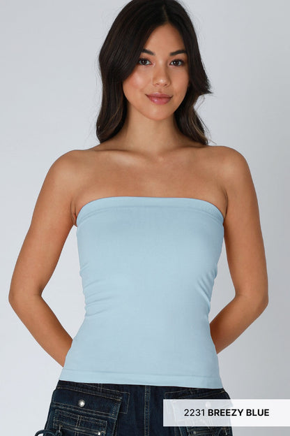  Mazie Two Layer Tube Top, Breezy Blue