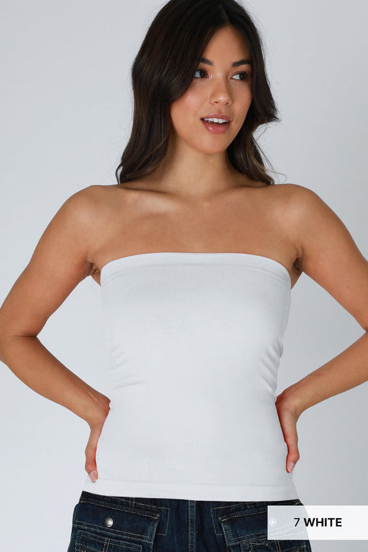  Mazie Two Layer Tube Top, White