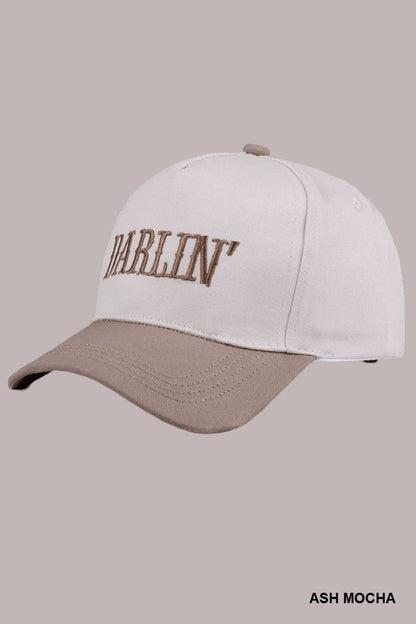  Darlin' Embroidered Two-Tone Cap, Ash Mocha