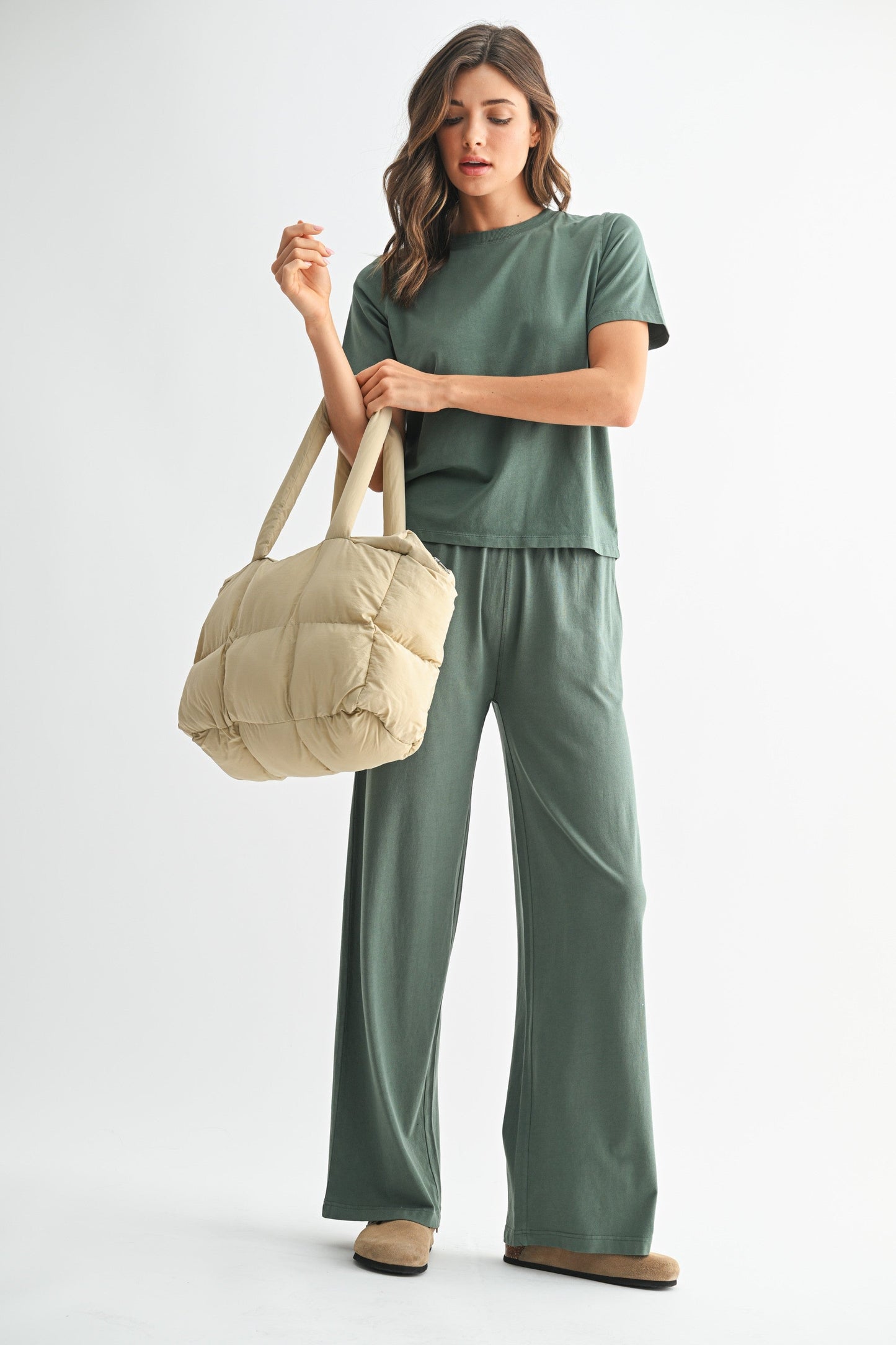  Adalynn Classic Boxy Fit Tee, Silky Pine