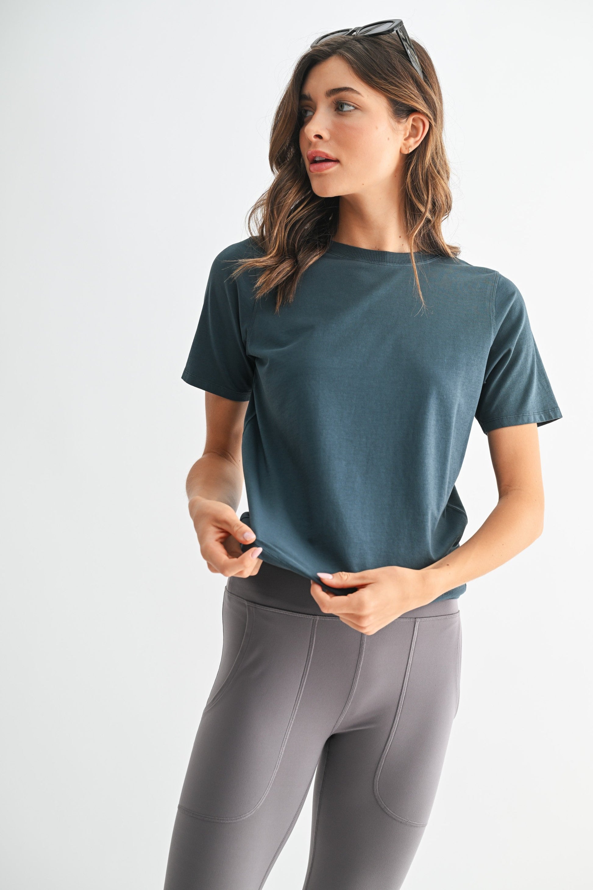  Adalynn Classic Boxy Fit Tee, Midnight Navy