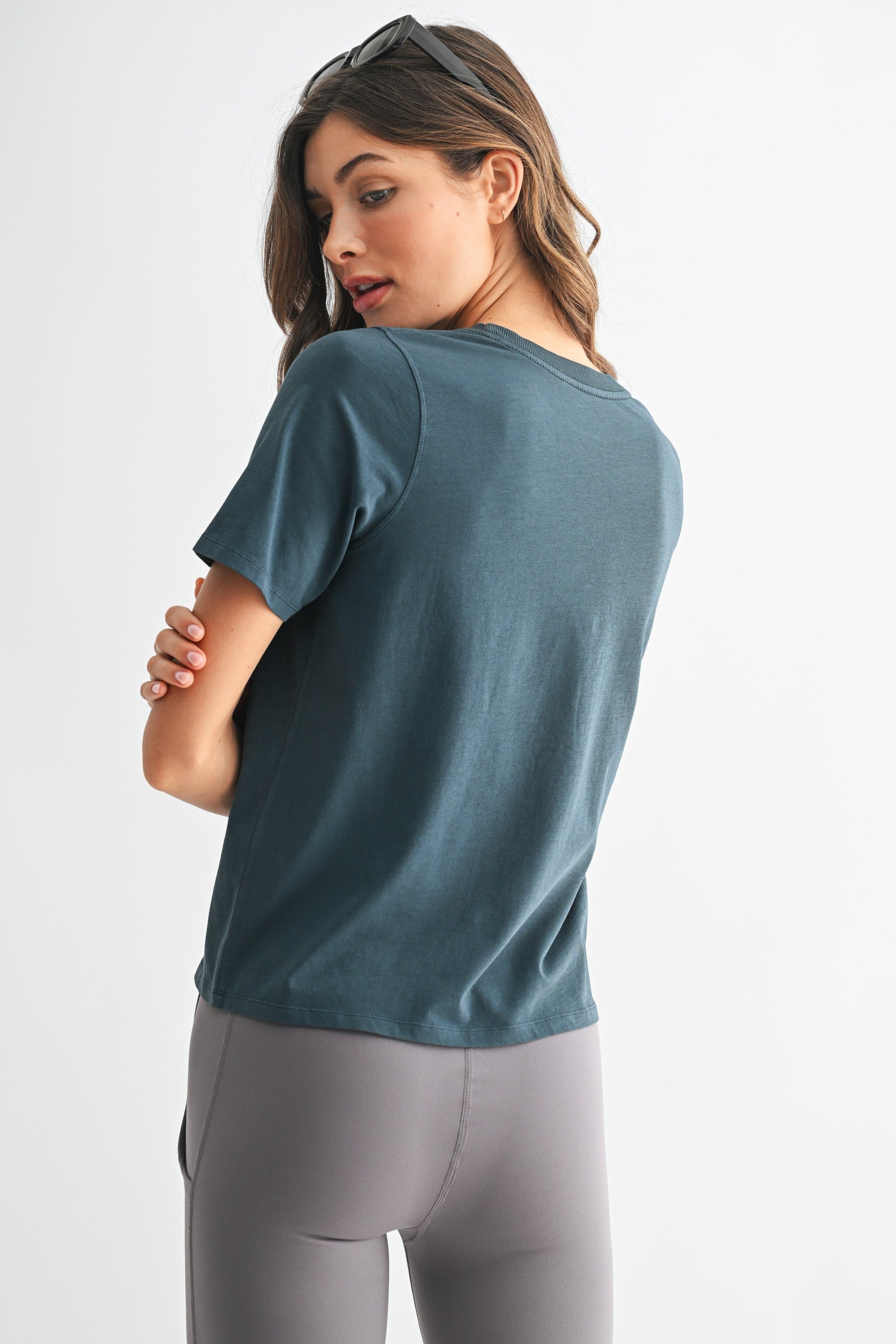  Adalynn Classic Boxy Fit Tee, Midnight Navy