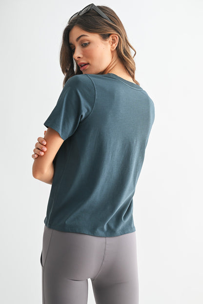  Adalynn Classic Boxy Fit Tee, Midnight Navy