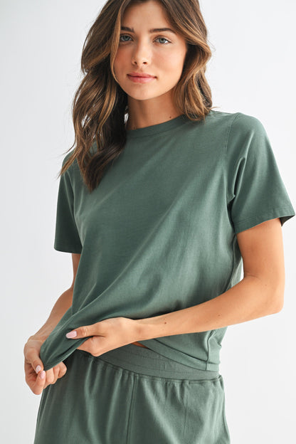  Adalynn Classic Boxy Fit Tee, Silky Pine