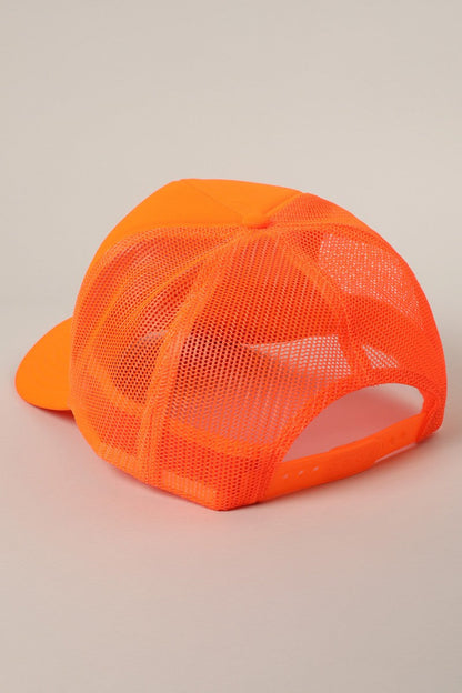  Salty Printed Foam Trucker Hat, Neon Orange