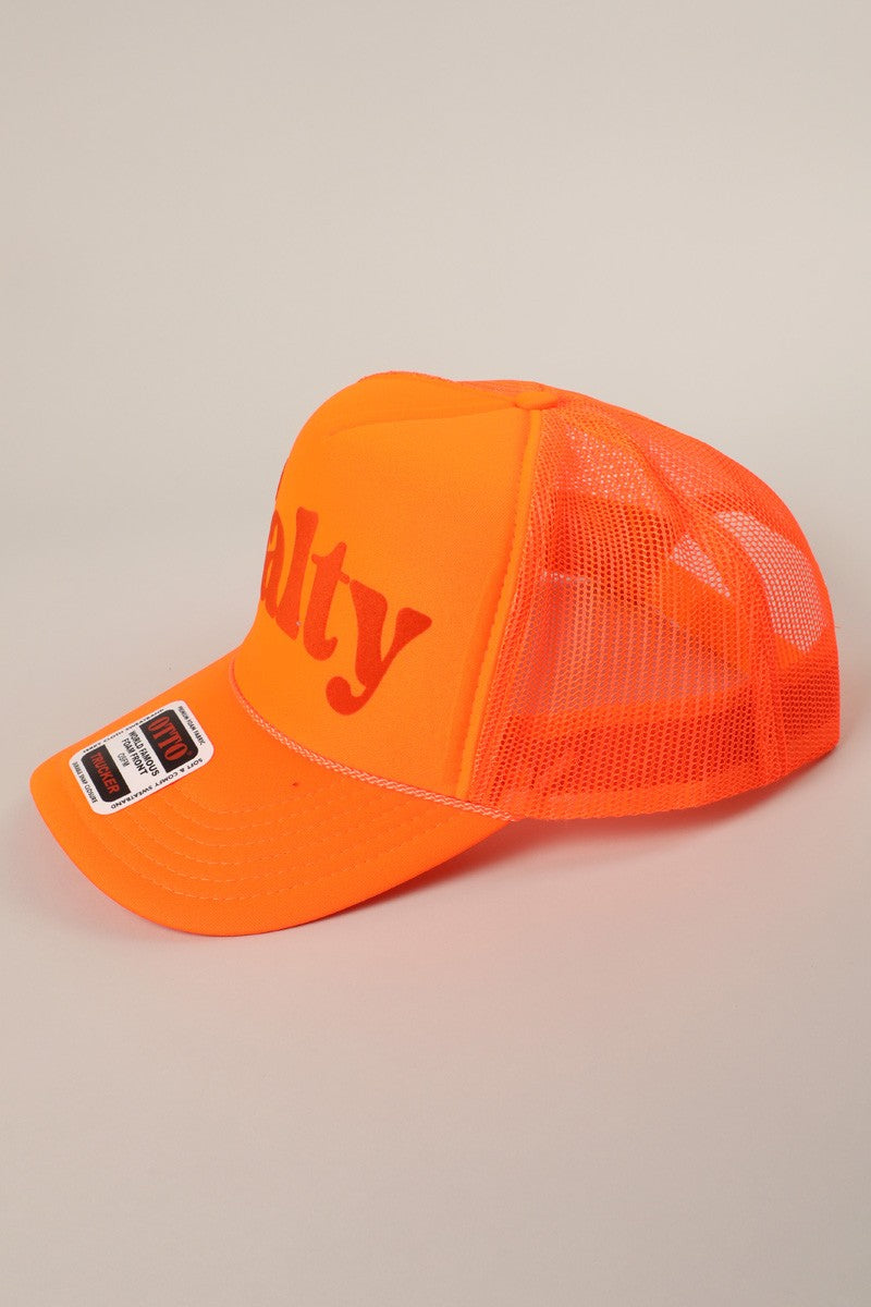  Salty Printed Foam Trucker Hat, Neon Orange