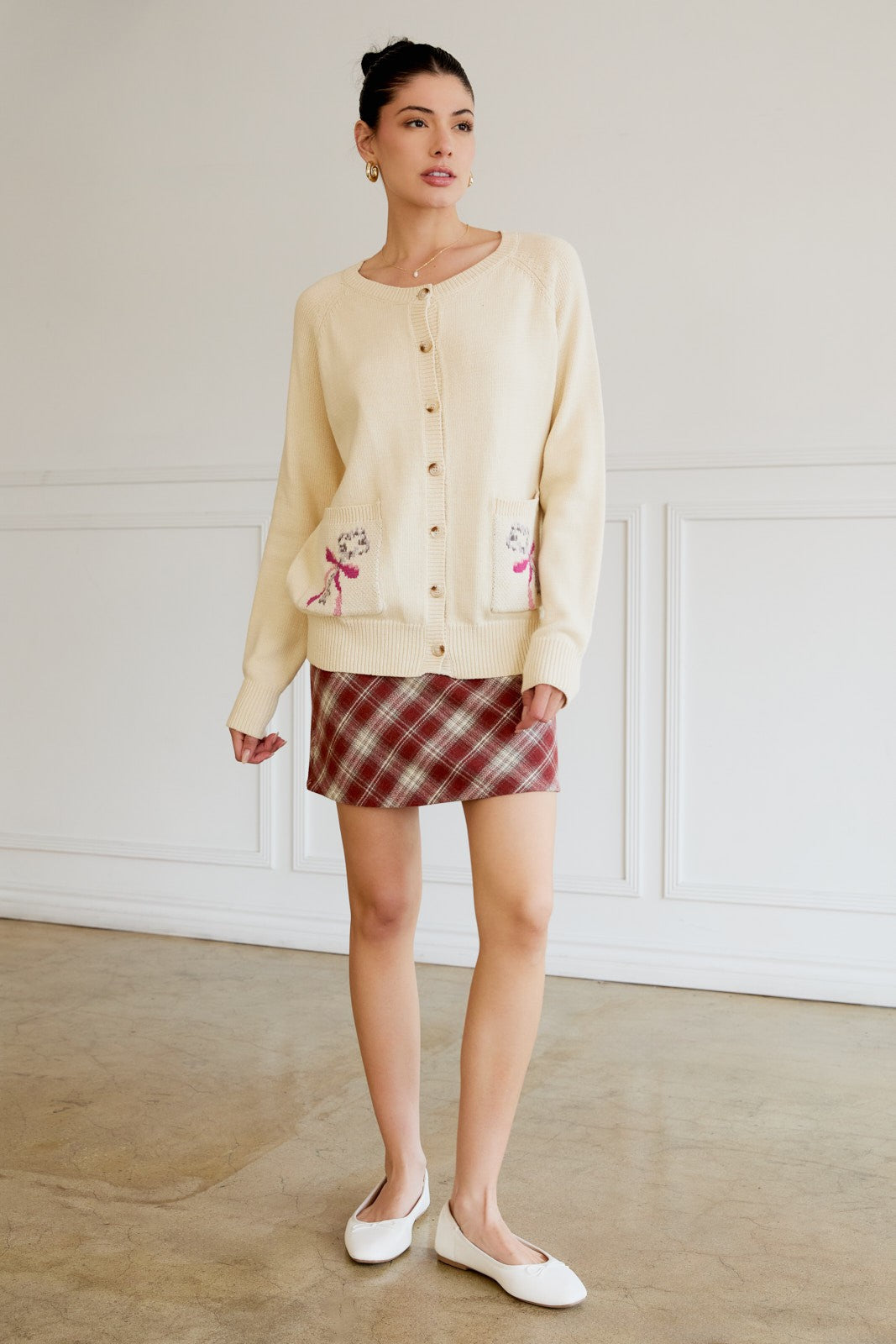  Winslet Plaid Mini Skirt, Rust Plaid