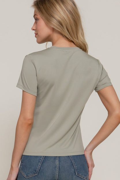  Juno Round Neck ITY Knit Top, Sage