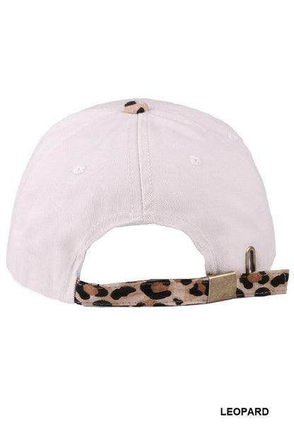  LA Two Tone Canvas Cotton Cap, Leopard