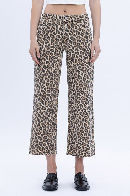  Brielle High Rise Crop Jeans, Animal Print