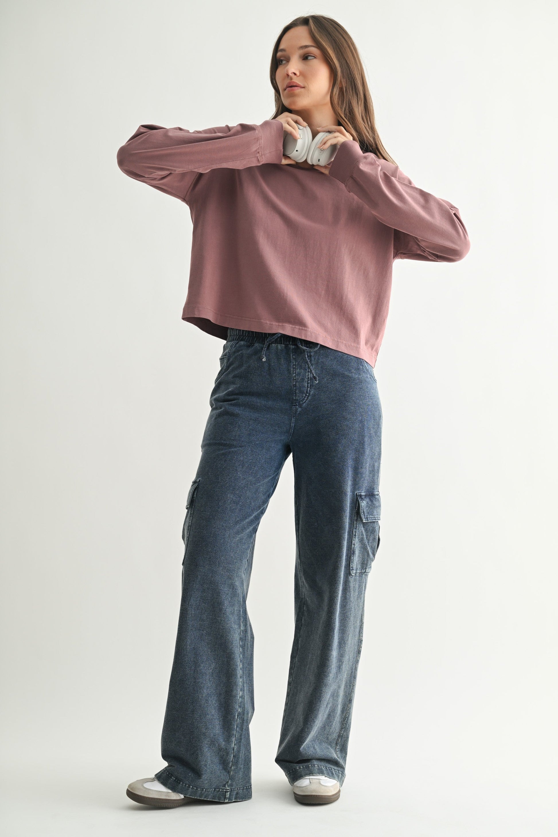  Melanie Notch Neck Top, Rose Taupe