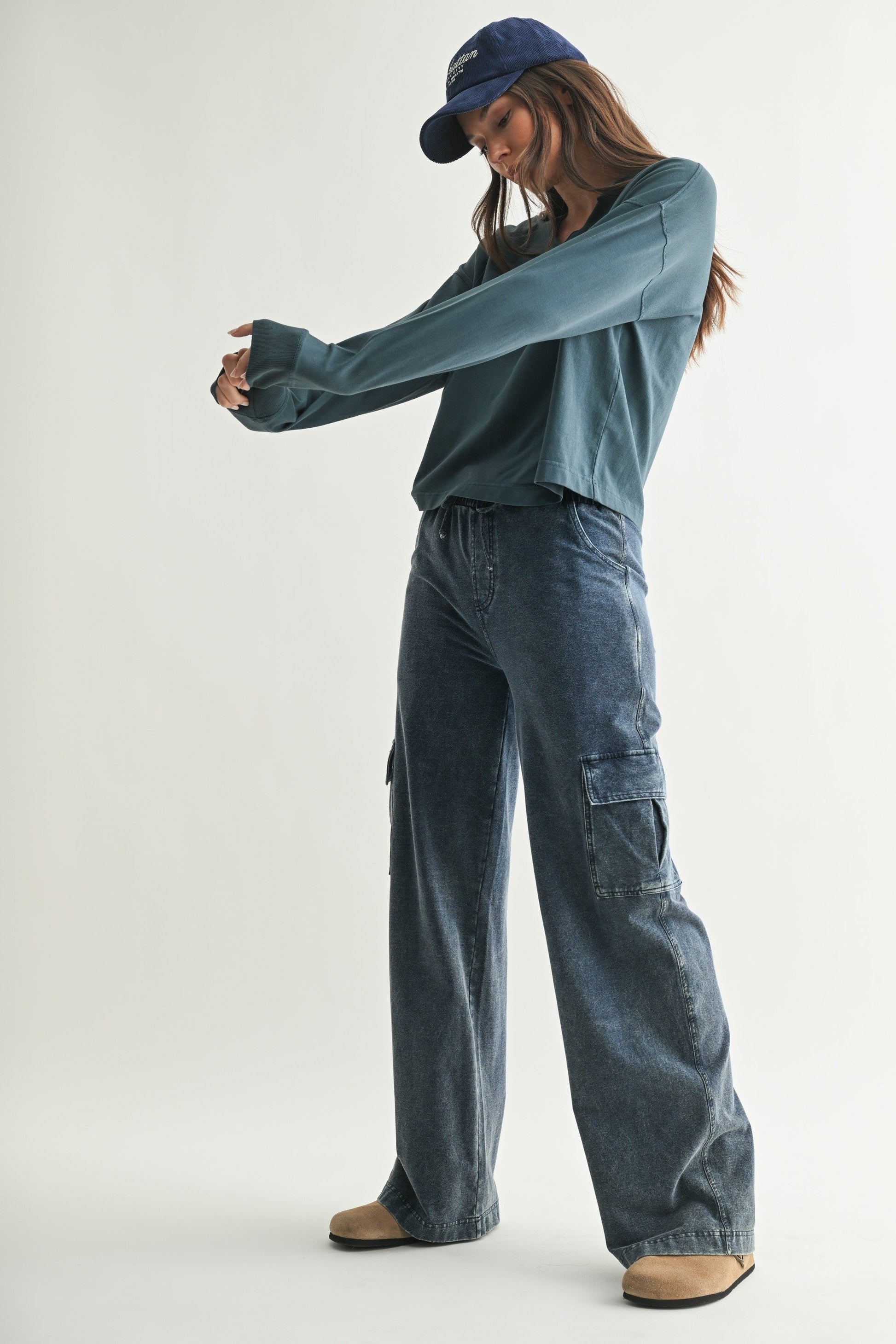  Melanie Notch Neck Top, Midnight Navy
