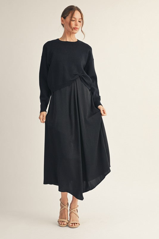  Sarah Grace Midi Dress, Black