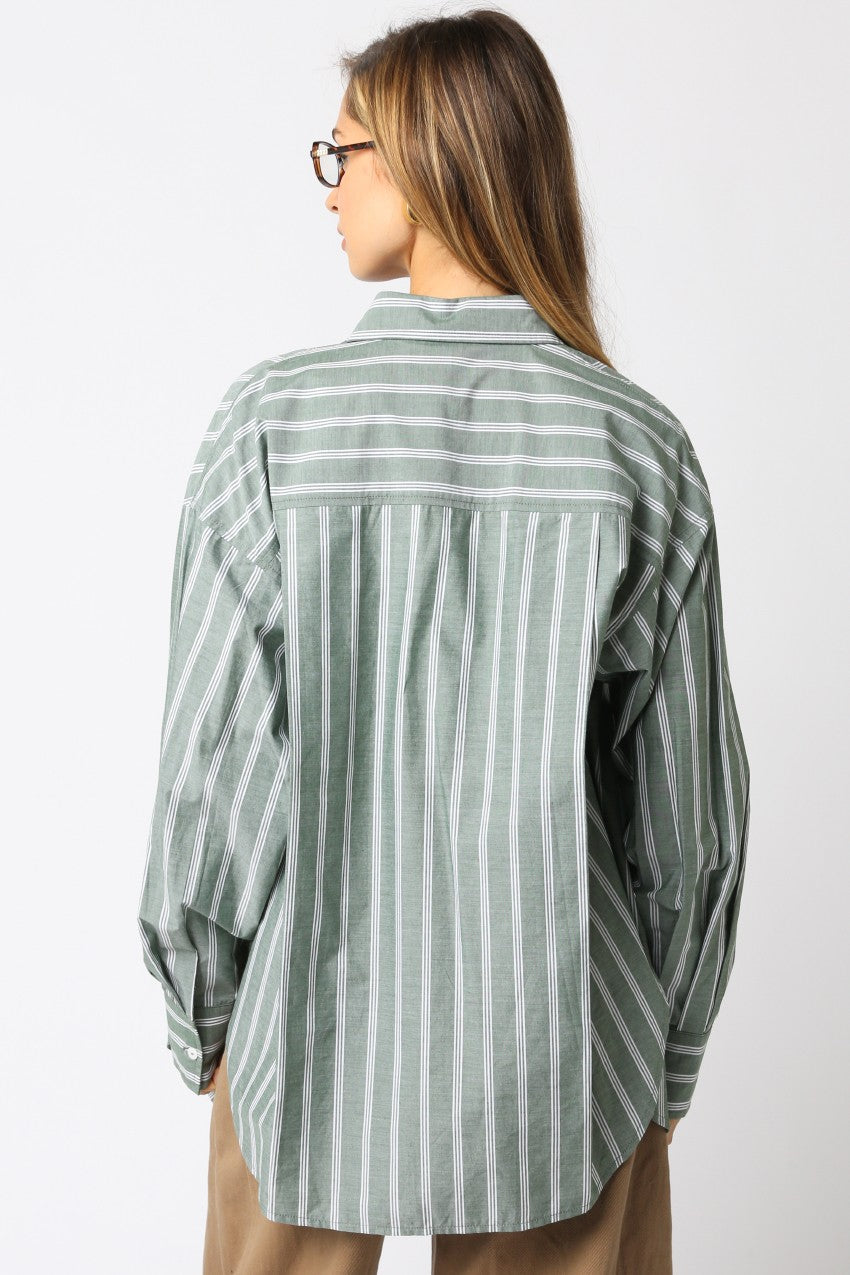  Cordelia Striped Shirt, Olive