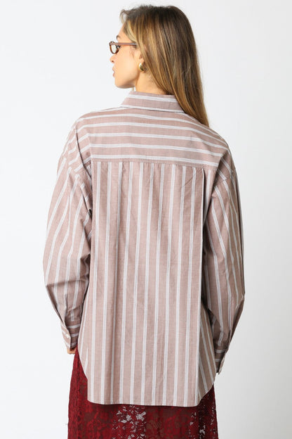  Cordelia Striped Shirt, Brown