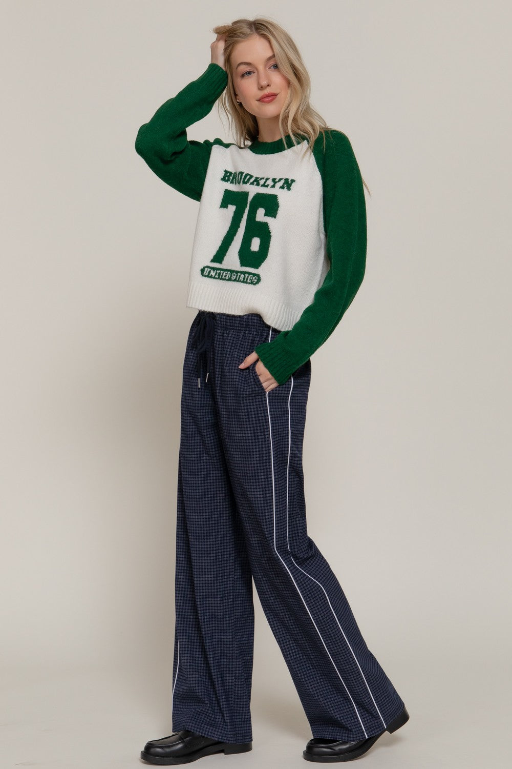  Calloway Check Woven Pants, Navy