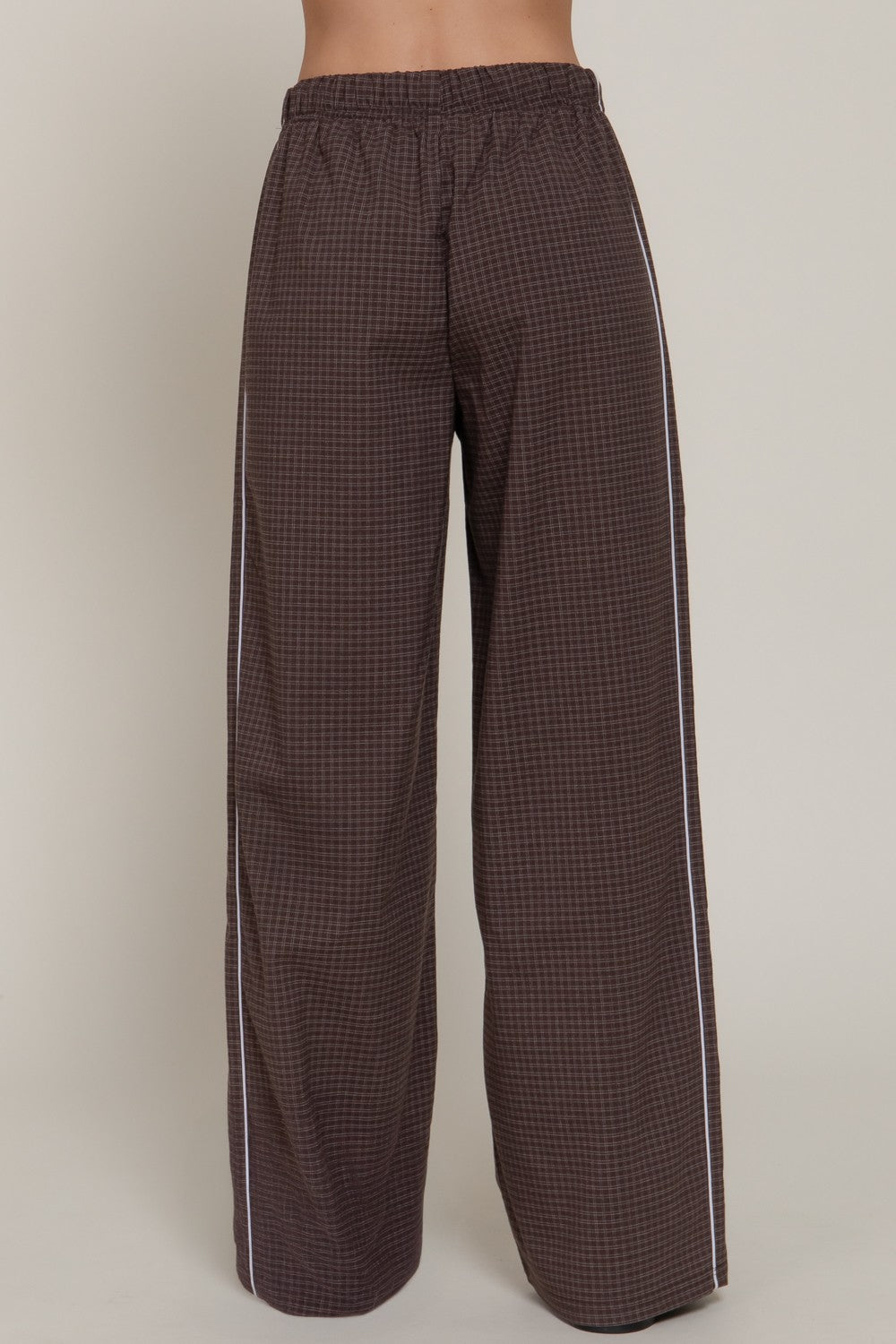  Calloway Check Woven Pants, Chocolate