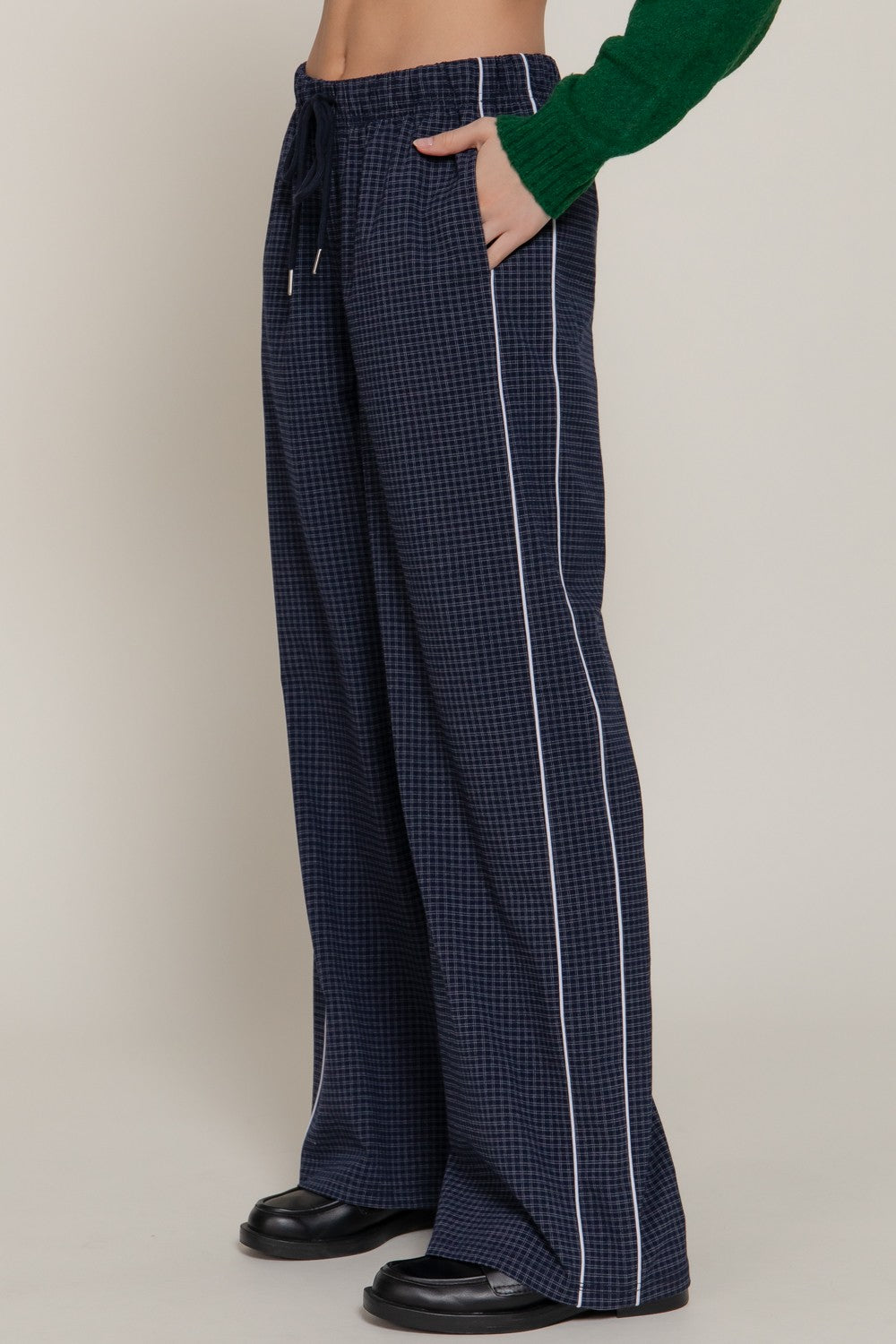  Calloway Check Woven Pants, Navy