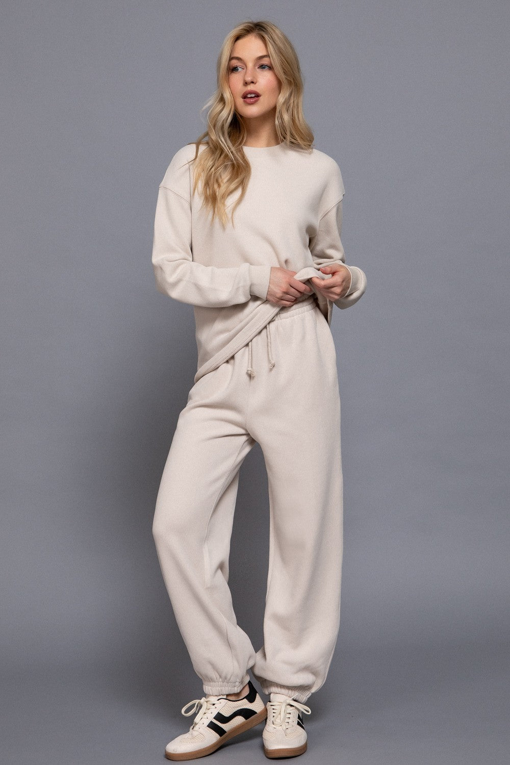  Allysa Soft Knit Top, Beige
