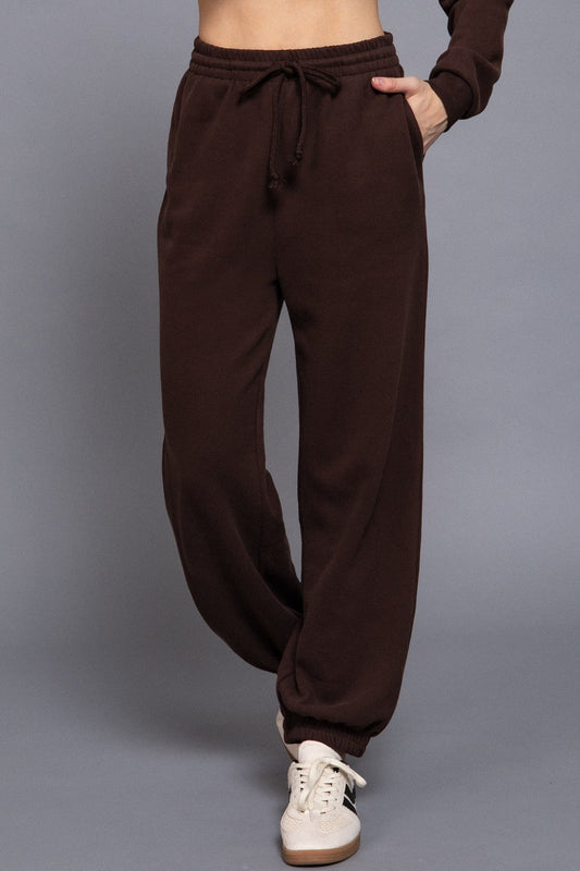  Elisa Soft Jogger Pants, Brown