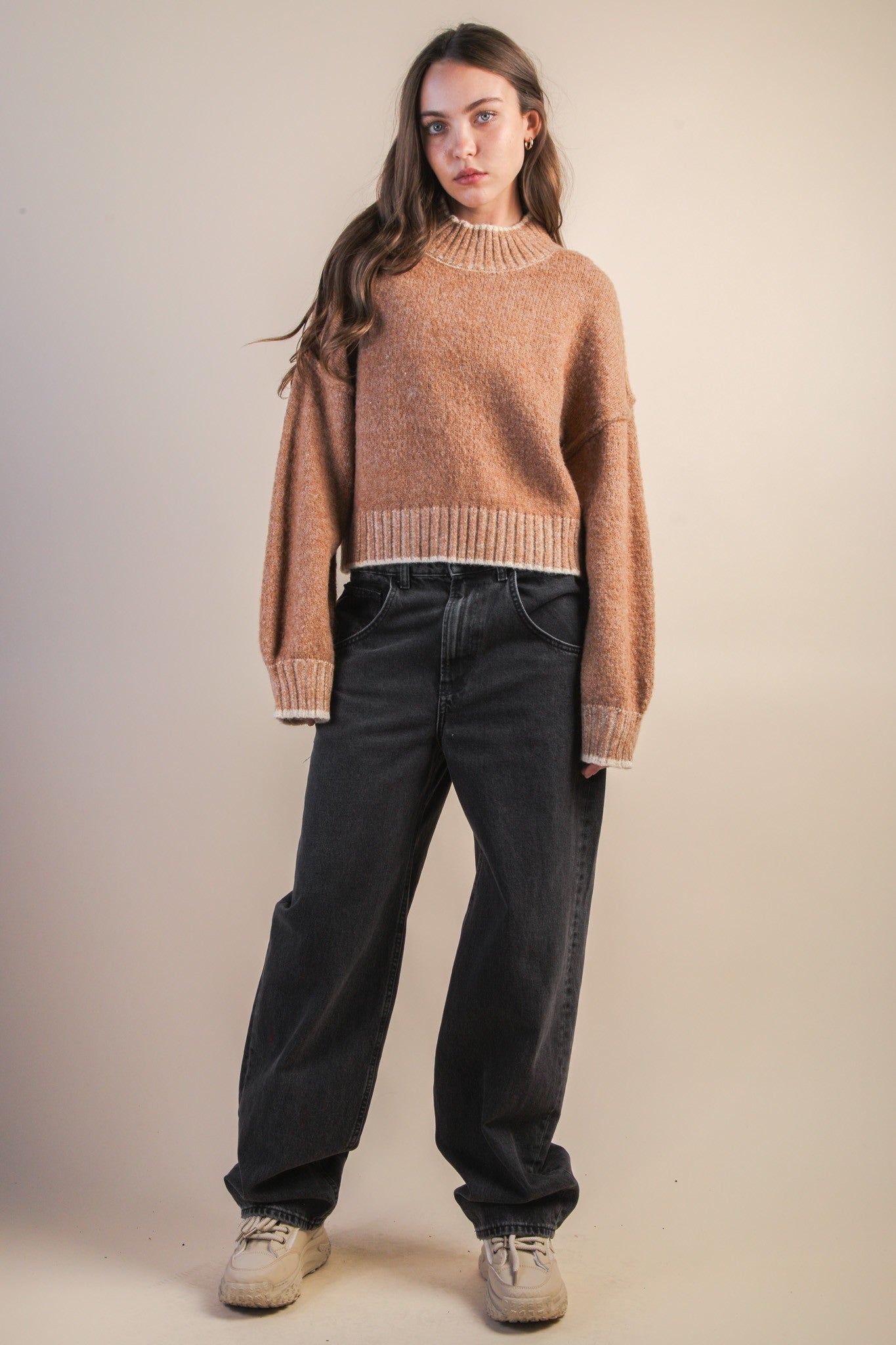  Alice Trim Detail Sweater, Mocha