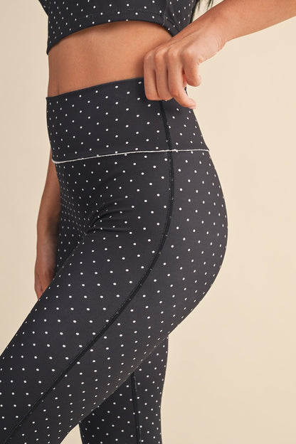  Sally Printed Flare Pants, Black Polka Dot